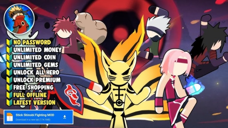 Tải Stickman Shinobi Fighting MOD APK v7.4 (Vô Hạn Đá Quý) Stickman Shinobi Fighting MOD APK